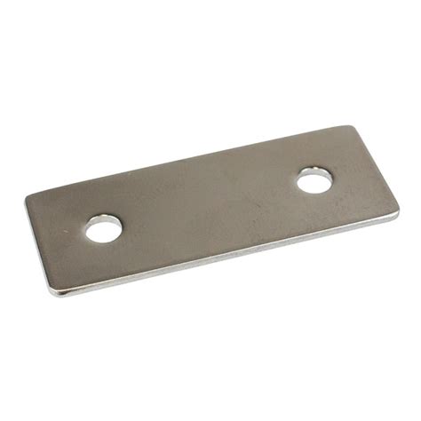 small metal sheet|metal plate with two holes.